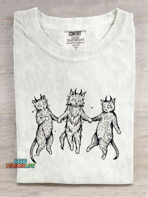 Demon Cats Decorative Pattern T-shirt