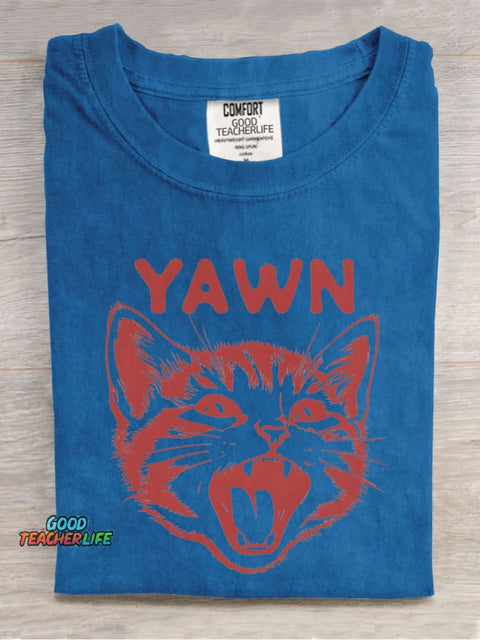Cat Yawn Decorative Pattern T-shirt