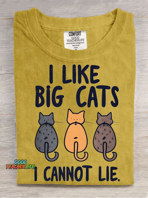 I Love Big Cats Decorative Pattern T-shirt