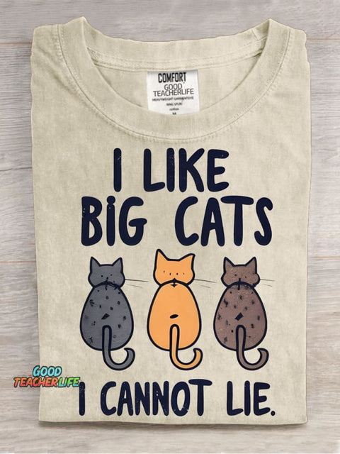 I Love Big Cats Decorative Pattern T-shirt