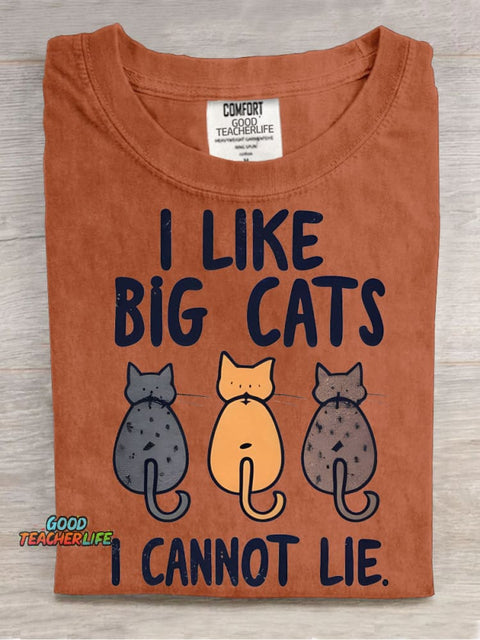 I Love Big Cats Decorative Pattern T-shirt