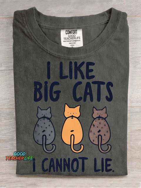 I Love Big Cats Decorative Pattern T-shirt