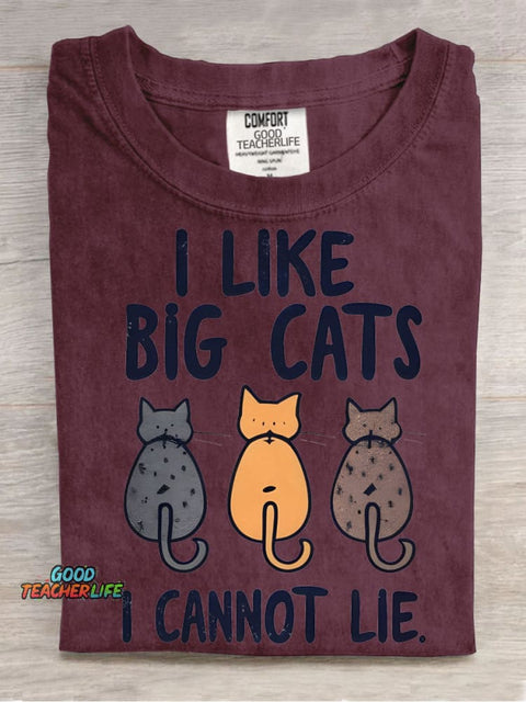 I Love Big Cats Decorative Pattern T-shirt