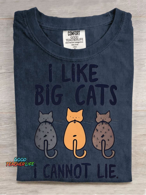 I Love Big Cats Decorative Pattern T-shirt