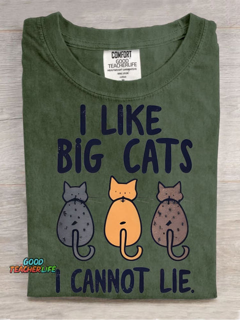 I Love Big Cats Decorative Pattern T-shirt