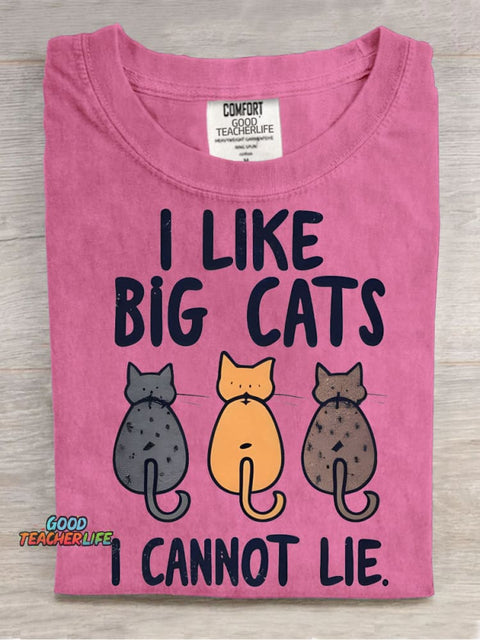 I Love Big Cats Decorative Pattern T-shirt