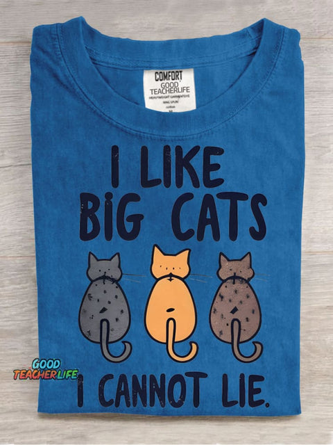 I Love Big Cats Decorative Pattern T-shirt