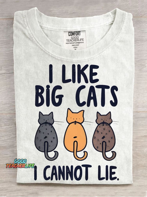 I Love Big Cats Decorative Pattern T-shirt