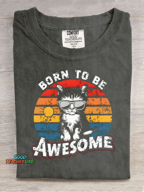 Awesome Kitten Decorative Pattern T-shirt