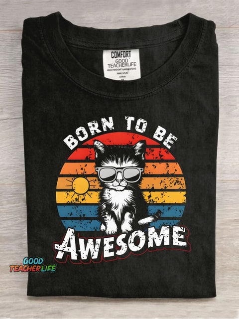 Awesome Kitten Decorative Pattern T-shirt