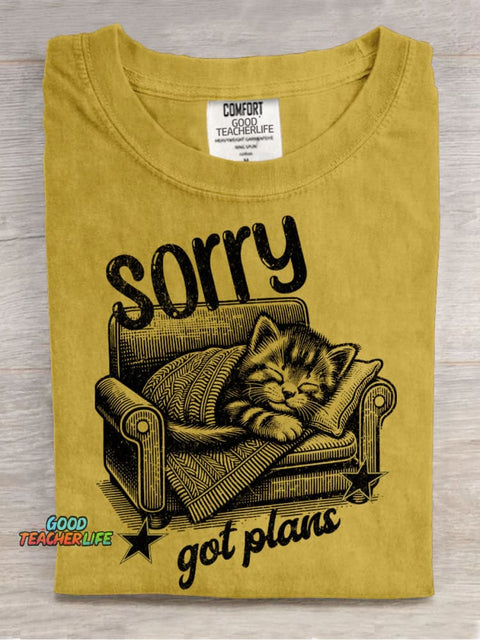 Kitten Got Plans for Decorative Pattern T-shirt