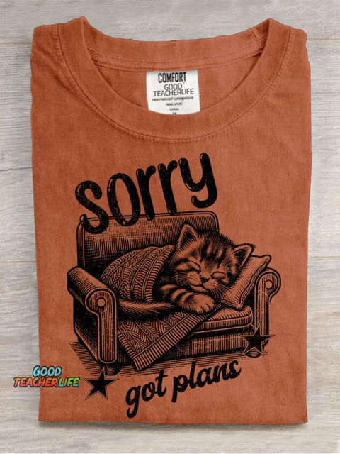 Kitten Got Plans for Decorative Pattern T-shirt