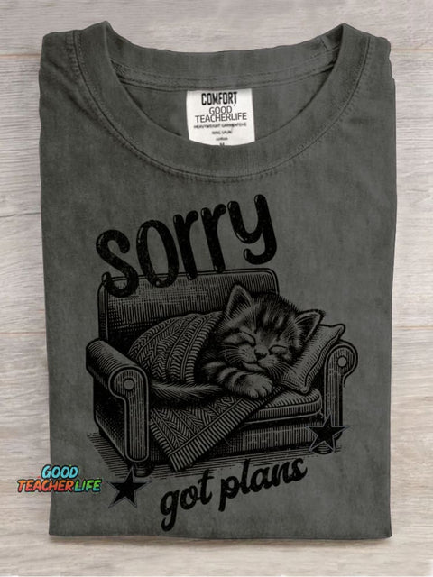 Kitten Got Plans for Decorative Pattern T-shirt