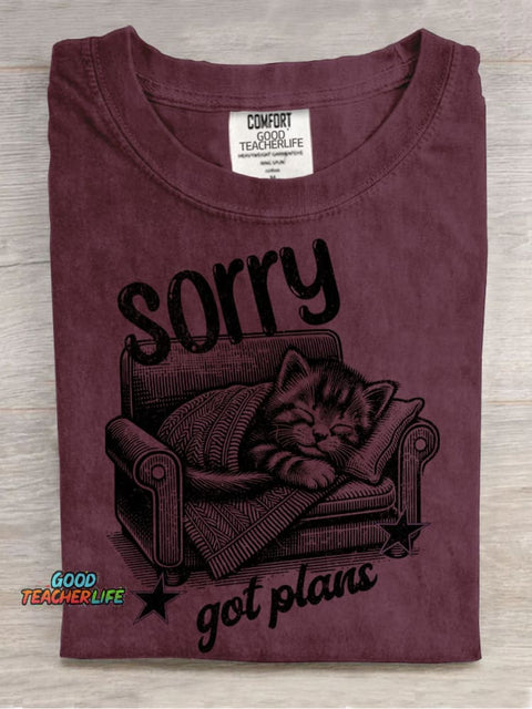 Kitten Got Plans for Decorative Pattern T-shirt