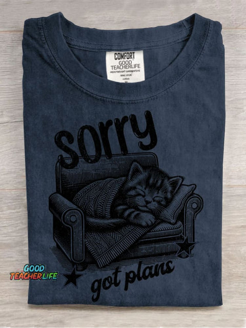 Kitten Got Plans for Decorative Pattern T-shirt