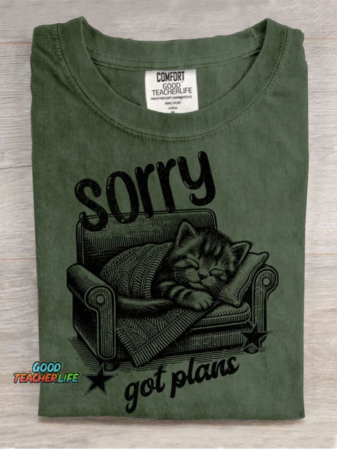 Kitten Got Plans for Decorative Pattern T-shirt