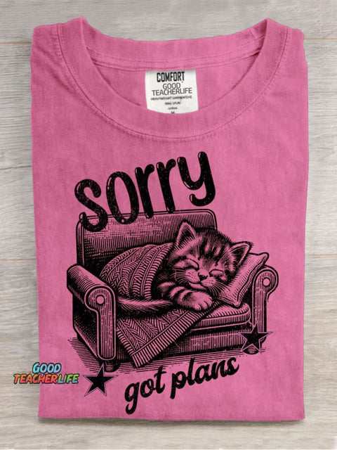 Kitten Got Plans for Decorative Pattern T-shirt