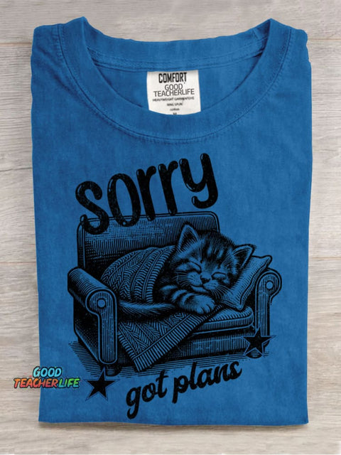 Kitten Got Plans for Decorative Pattern T-shirt