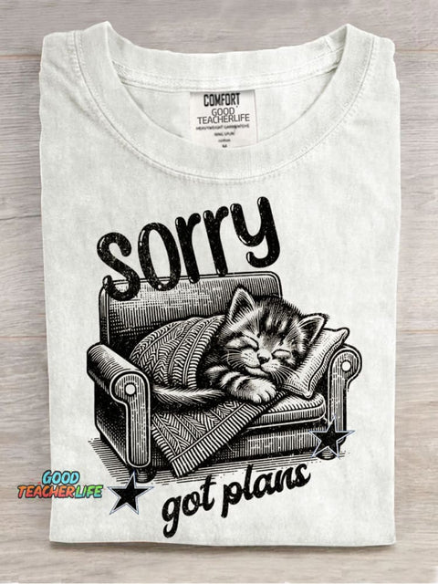 Kitten Got Plans for Decorative Pattern T-shirt