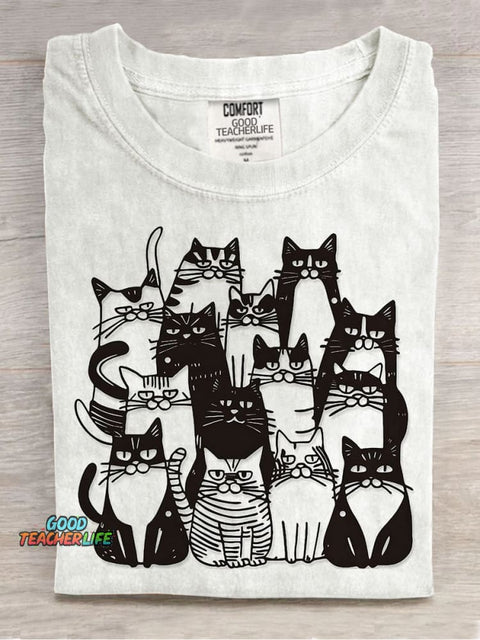 Cats Decorative Pattern T-shirt