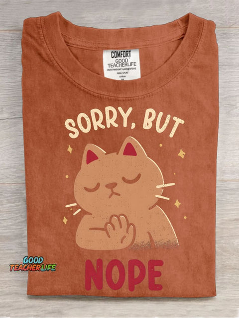 Cat Sorry But Nope Decorative Pattern T-shirt