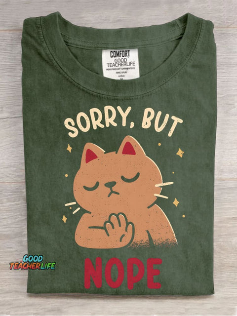 Cat Sorry But Nope Decorative Pattern T-shirt