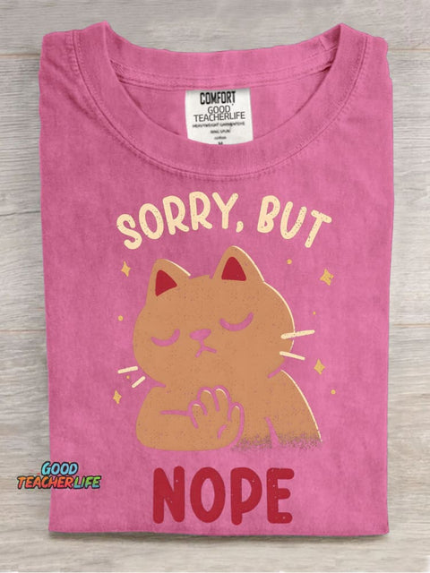 Cat Sorry But Nope Decorative Pattern T-shirt