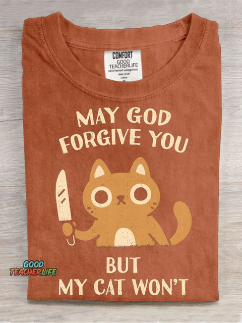 My Cat Won't Forgive You Decorative Pattern T-shirt
