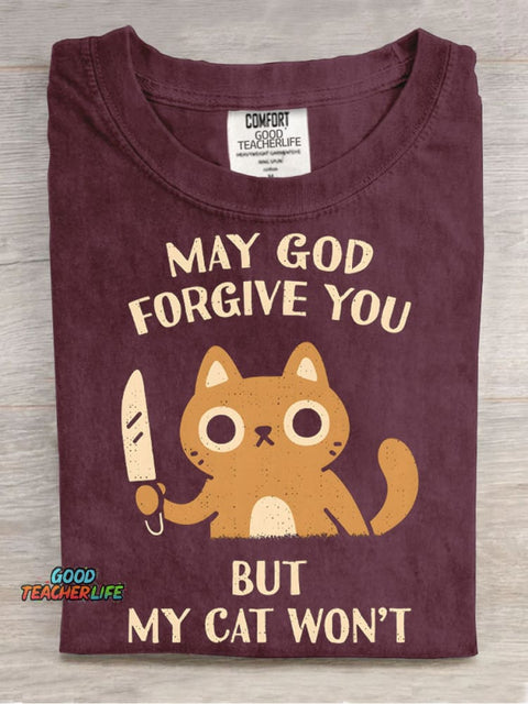 My Cat Won't Forgive You Decorative Pattern T-shirt
