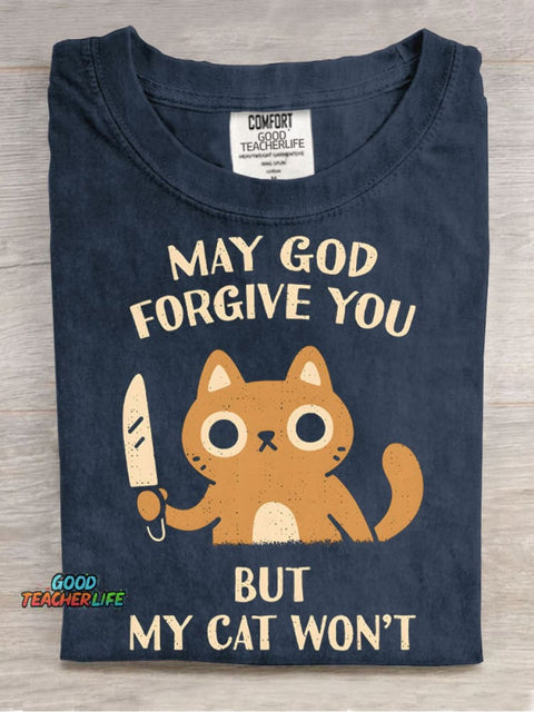 My Cat Won't Forgive You Decorative Pattern T-shirt