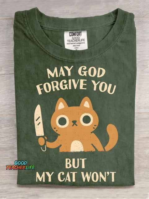 My Cat Won't Forgive You Decorative Pattern T-shirt