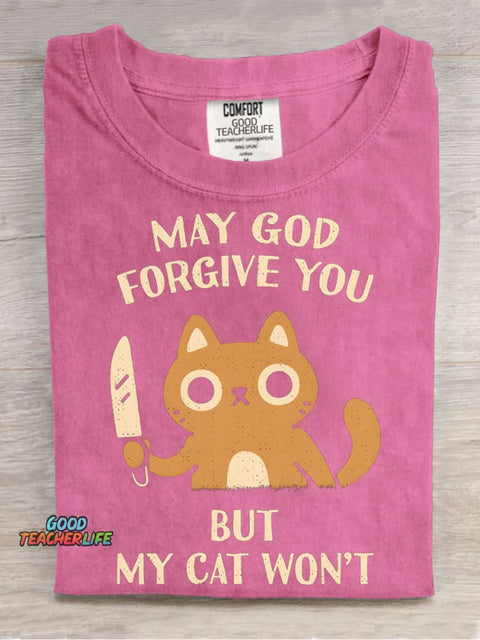 My Cat Won't Forgive You Decorative Pattern T-shirt