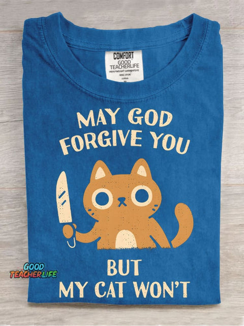 My Cat Won't Forgive You Decorative Pattern T-shirt