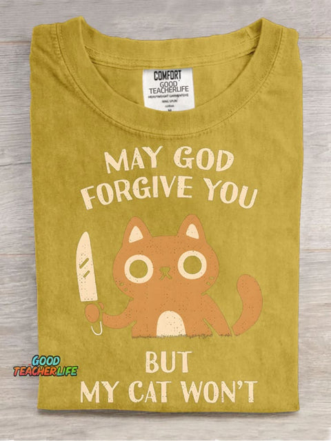 My Cat Won't Forgive You Decorative Pattern T-shirt