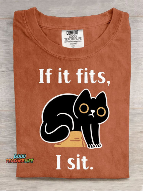 Cat Sitting In Box Decorative Pattern T-shirt