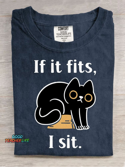 Cat Sitting In Box Decorative Pattern T-shirt