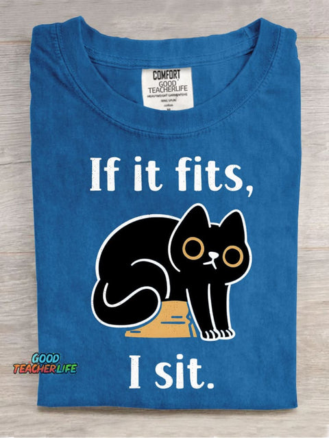 Cat Sitting In Box Decorative Pattern T-shirt
