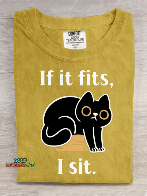 Cat Sitting In Box Decorative Pattern T-shirt