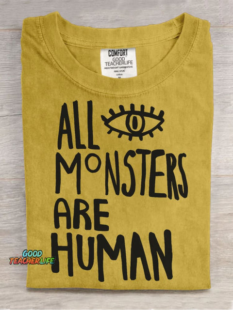 Monsters and Humans Decorative Pattern T-shirt