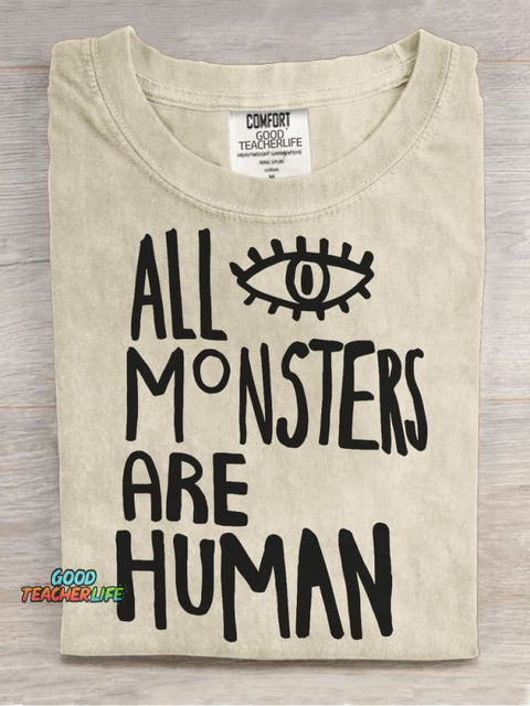 Monsters and Humans Decorative Pattern T-shirt