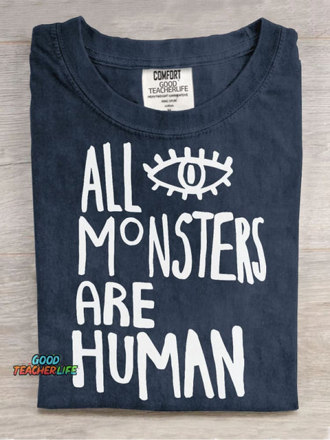 Monsters and Humans Decorative Pattern T-shirt