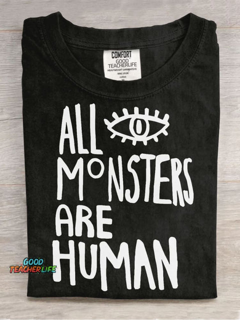 Monsters and Humans Decorative Pattern T-shirt