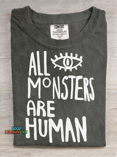 Monsters and Humans Decorative Pattern T-shirt
