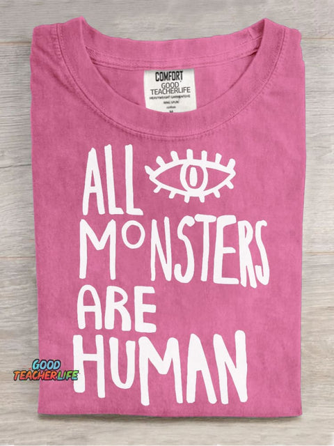 Monsters and Humans Decorative Pattern T-shirt