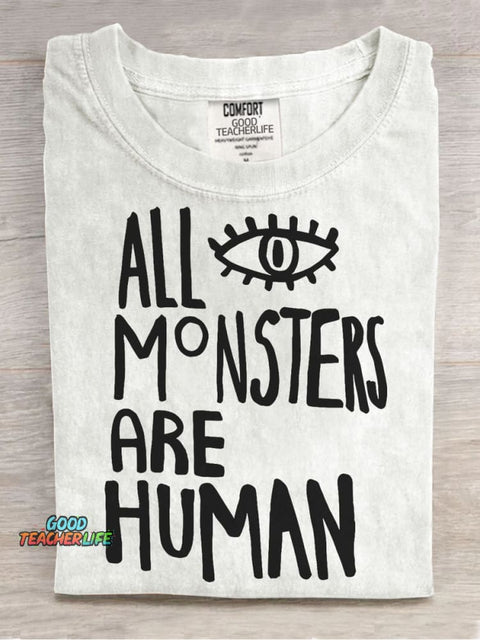 Monsters and Humans Decorative Pattern T-shirt