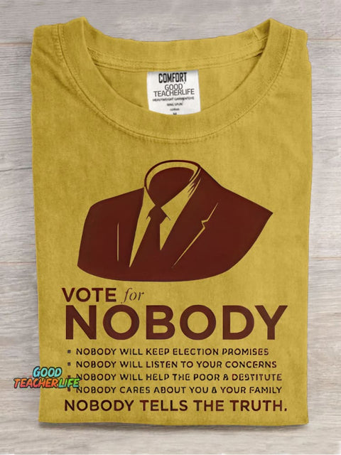 Vote for Nobody Decorative Pattern T-shirt