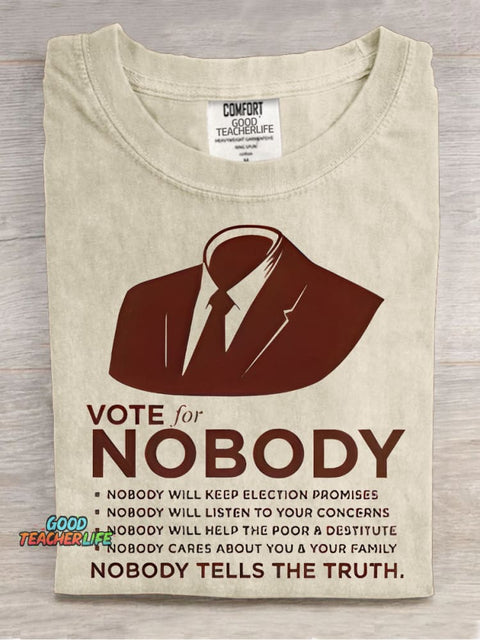 Vote for Nobody Decorative Pattern T-shirt