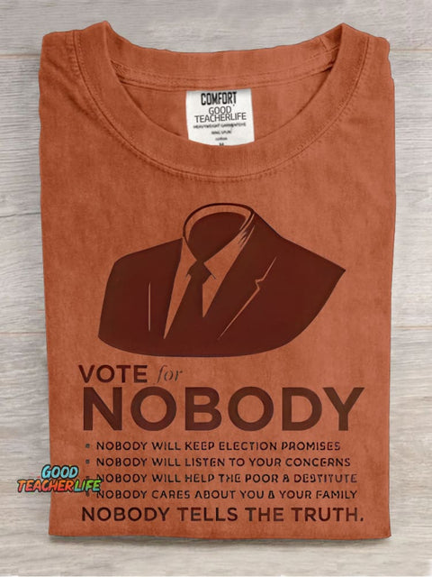 Vote for Nobody Decorative Pattern T-shirt