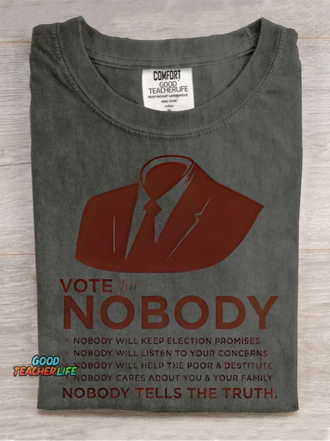Vote for Nobody Decorative Pattern T-shirt