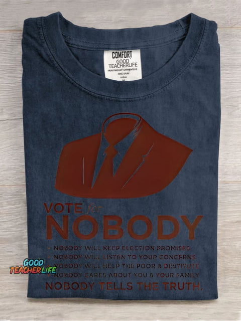 Vote for Nobody Decorative Pattern T-shirt